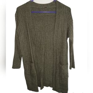 Dark Green Cardigan Sweater - Small